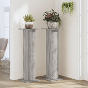 Vidaxl plantenstandaards 2 st 30x30x95 cm bewerkt hout grijs sonoma - afbeelding 3
