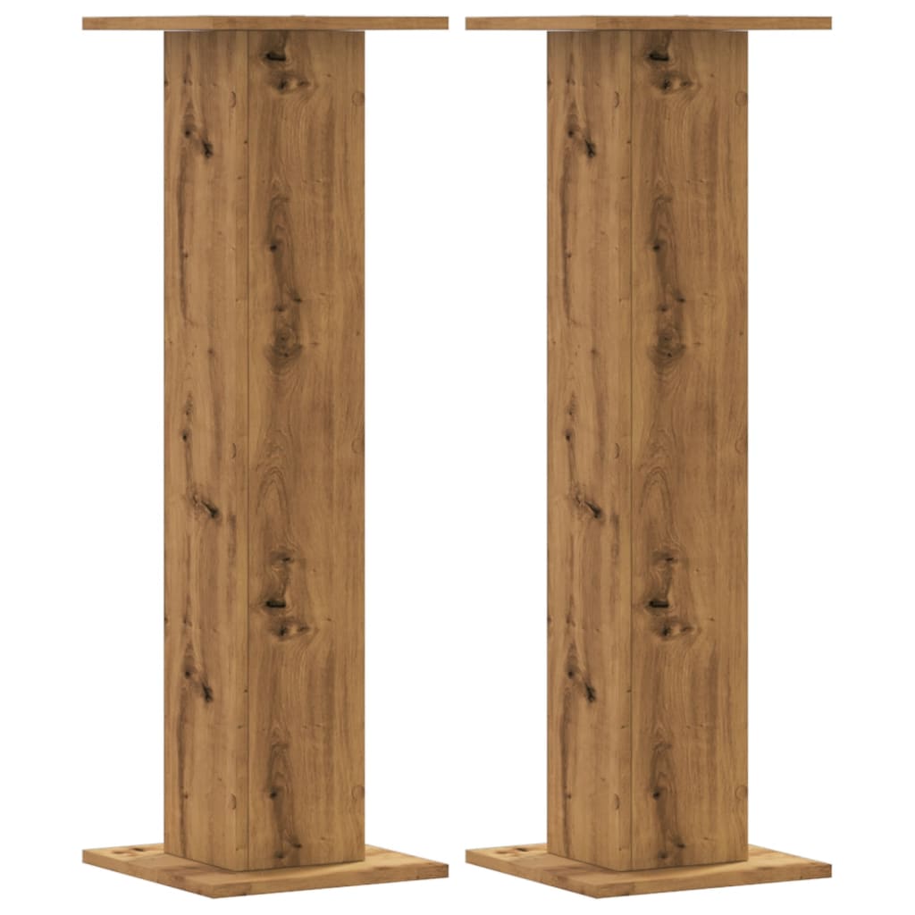 Vidaxl plantenstandaards 2 st 30x30x95 cm hout artisanaal eiken