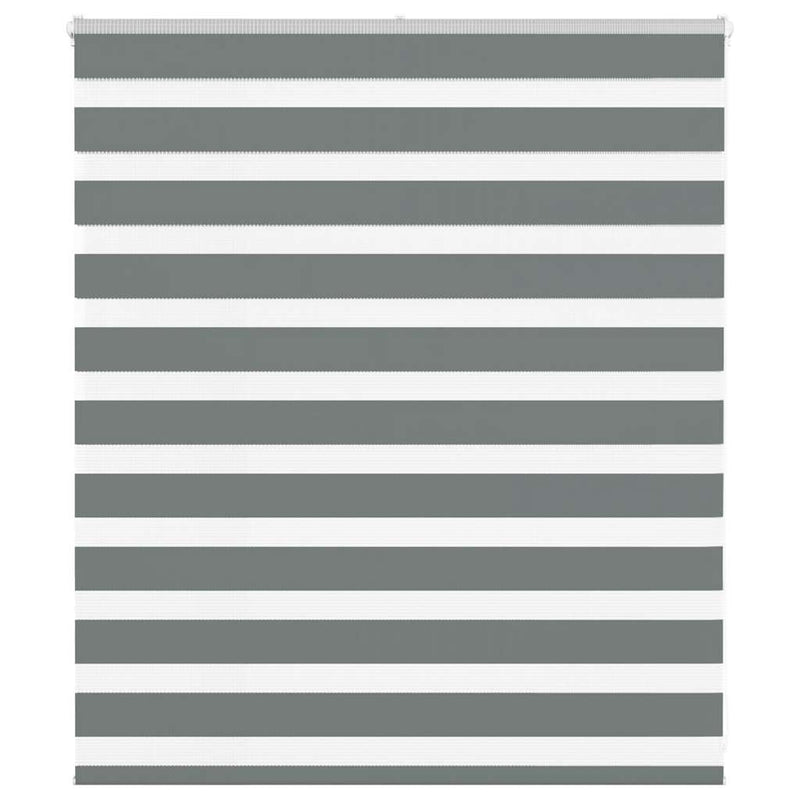 Vidaxl zebra rolgordijn 130x100 cm stofbreedte 125,9 cm donkergrijs
