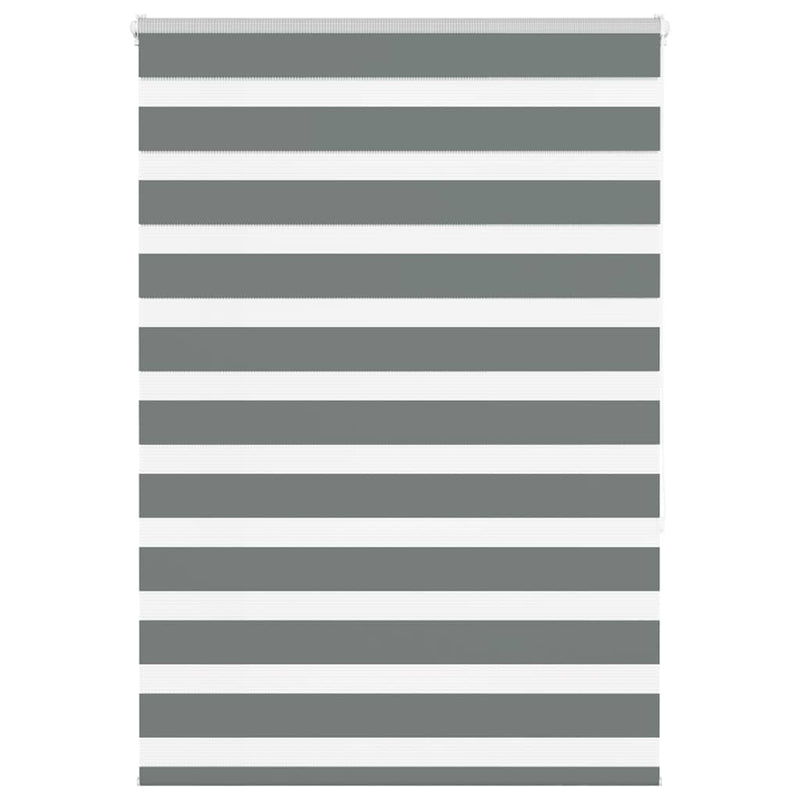 Vidaxl zebra rolgordijn 100x150 cm stofbreedte 95,9 cm donkergrijs