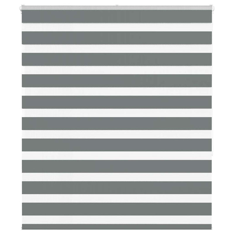 Vidaxl zebra rolgordijn 125x150 cm stofbreedte 120,9 cm donkergrijs