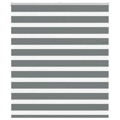 Vidaxl zebra rolgordijn 125x150 cm stofbreedte 120,9 cm donkergrijs