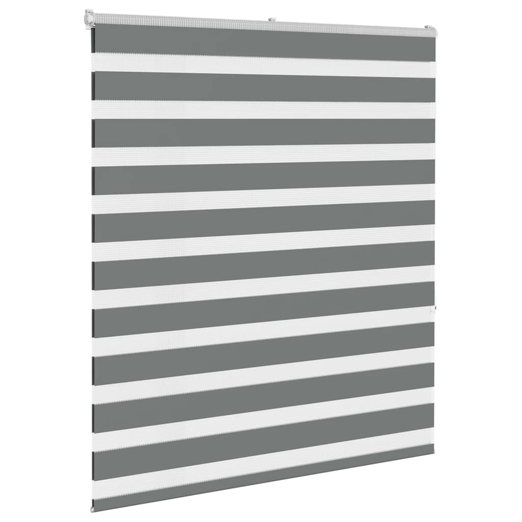 Vidaxl zebra rolgordijn 130x150 cm stofbreedte 125,9 cm donkergrijs