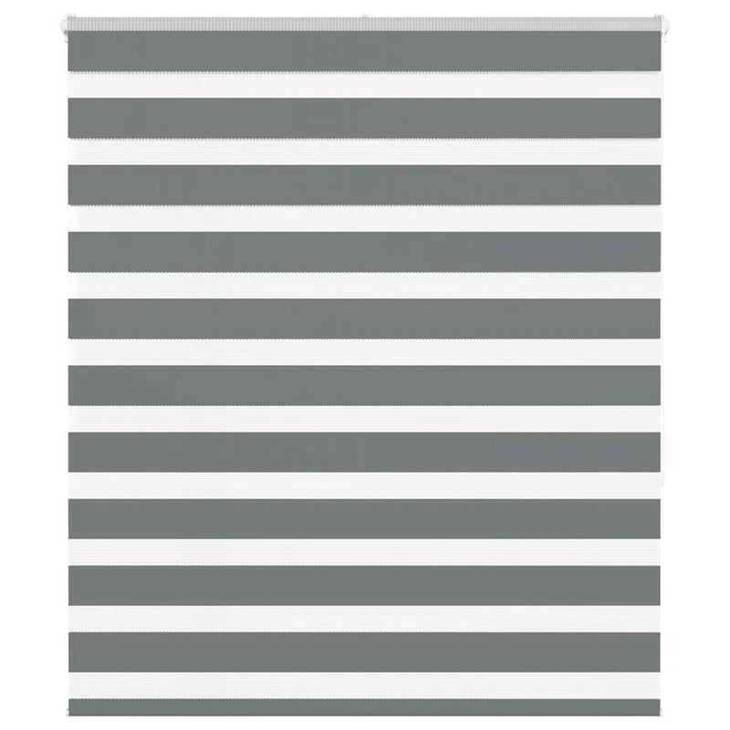 Vidaxl zebra rolgordijn 135x150 cm stofbreedte 130,9 cm donkergrijs
