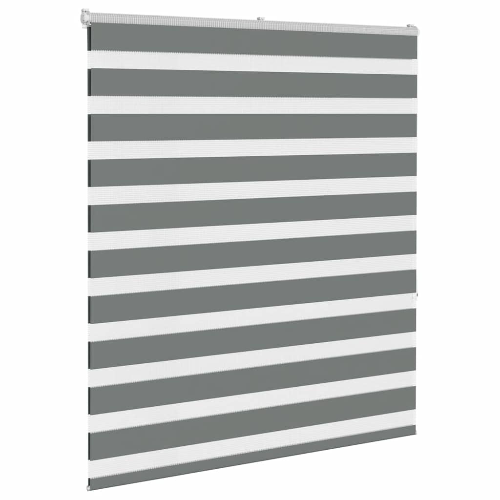 Vidaxl zebra rolgordijn 135x150 cm stofbreedte 130,9 cm donkergrijs