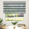 Vidaxl zebra rolgordijn 140x150 cm stofbreedte 135,9 cm donkergrijs