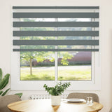 Vidaxl zebra rolgordijn 145x150 cm stofbreedte 140,9 cm donkergrijs - afbeelding 2