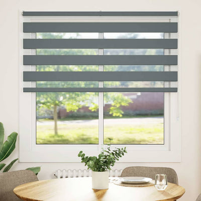 Vidaxl zebra rolgordijn 150x150 cm stofbreedte 145,9 cm donkergrijs