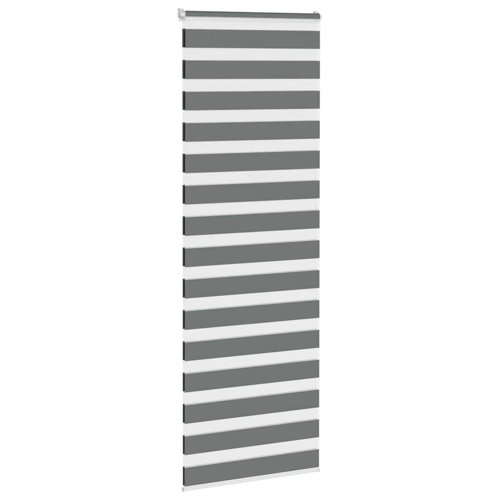 Vidaxl zebra rolgordijn 90x200 cm stofbreedte 85,9 cm donkergrijs