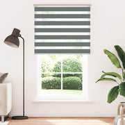 Vidaxl zebra rolgordijn 130x200 cm stofbreedte 125,9 cm donkergrijs - afbeelding 2