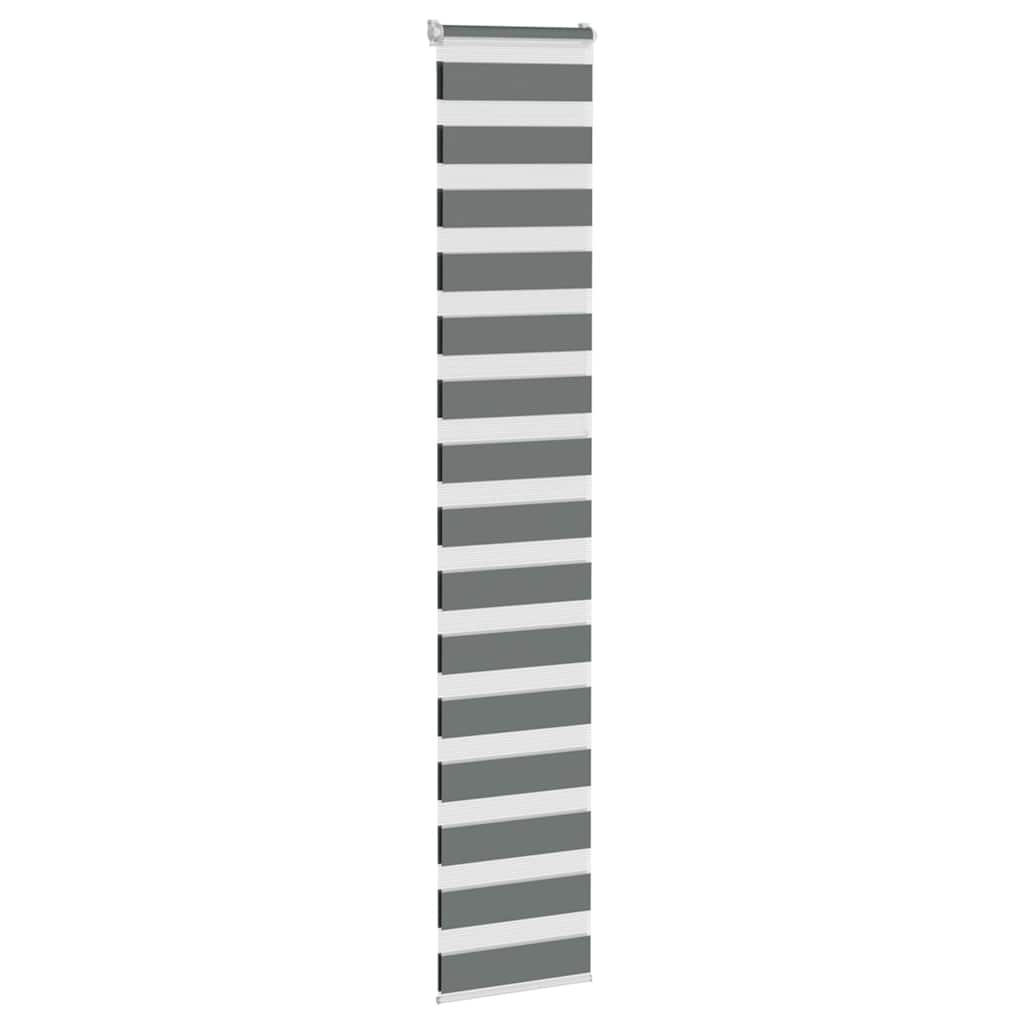 Vidaxl zebra rolgordijn 45x230 cm stofbreedte 40,9 cm donkergrijs