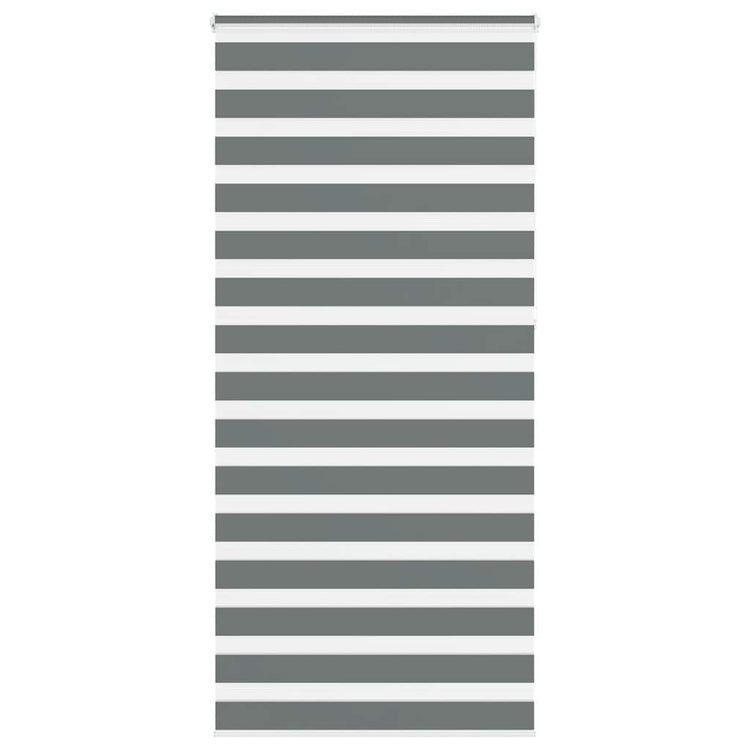 Vidaxl zebra rolgordijn 100x230 cm stofbreedte 95,9 cm donkergrijs