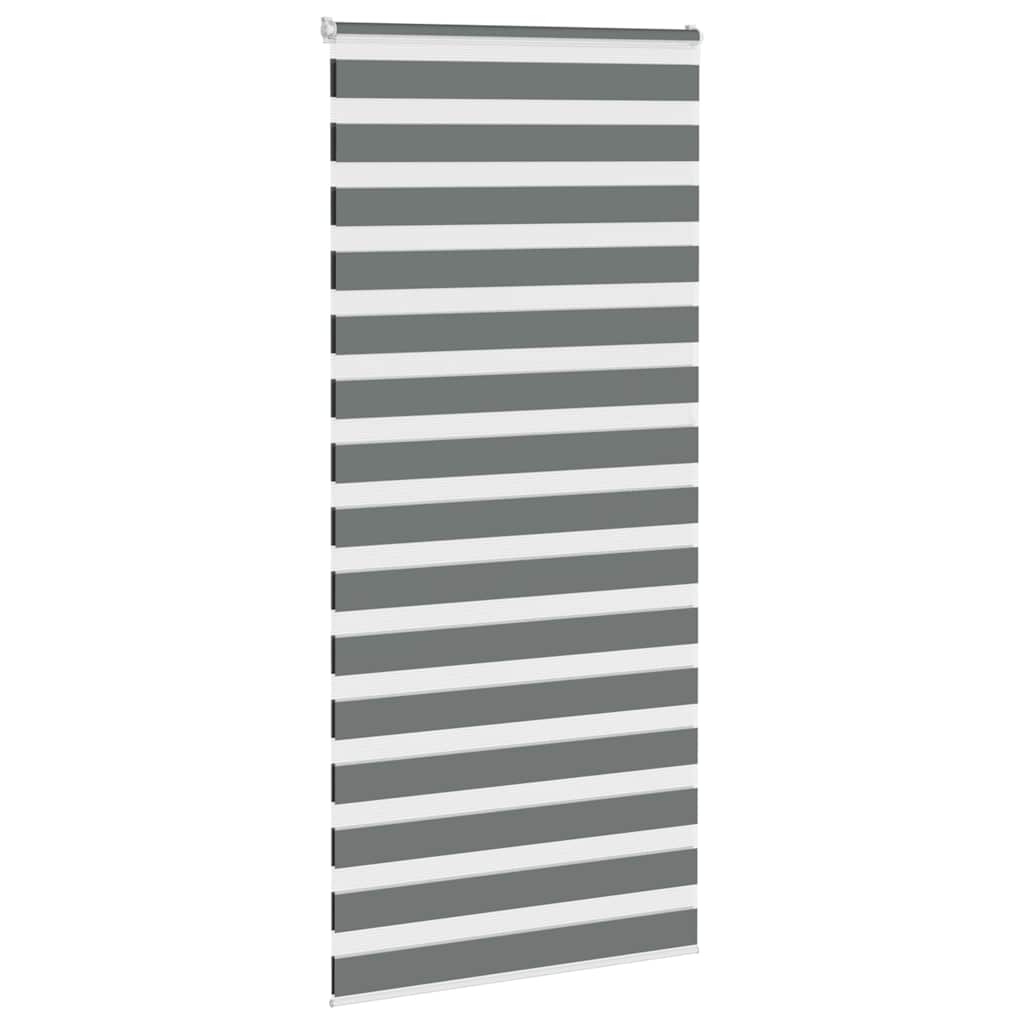 Vidaxl zebra rolgordijn 105x230 cm stofbreedte 100,9 cm donkergrijs