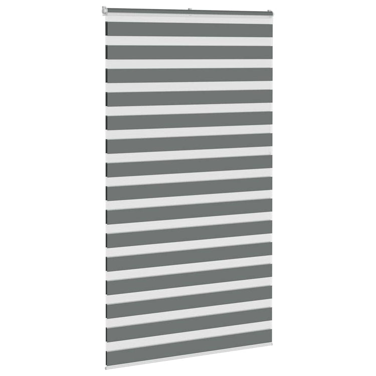 Vidaxl zebra rolgordijn 130x230 cm stofbreedte 125,9 cm donkergrijs