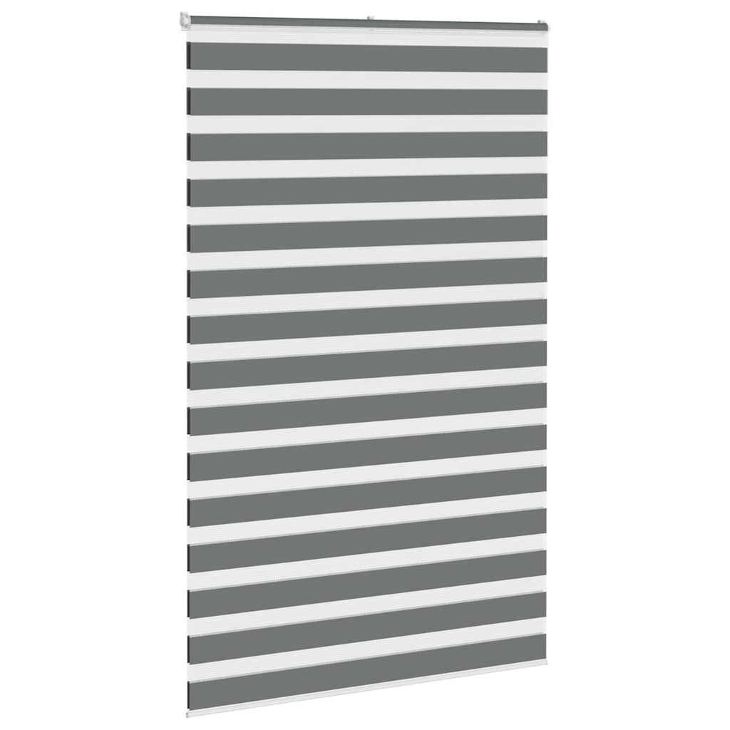 Vidaxl zebra rolgordijn 145x230 cm stofbreedte 140,9 cm donkergrijs