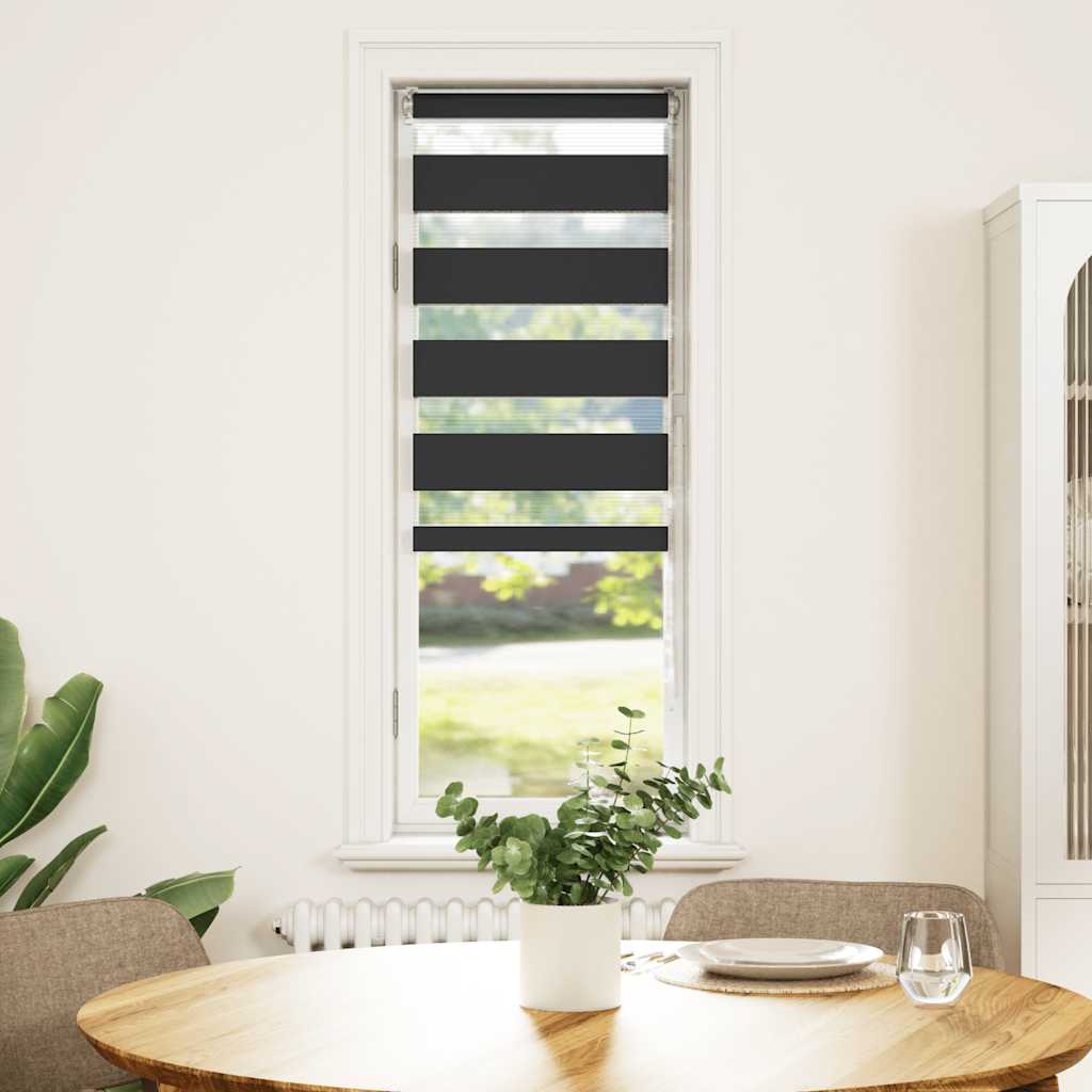 Vidaxl zebra rolgordijn 40x100 cm stofbreedte 35,9 cm zwart