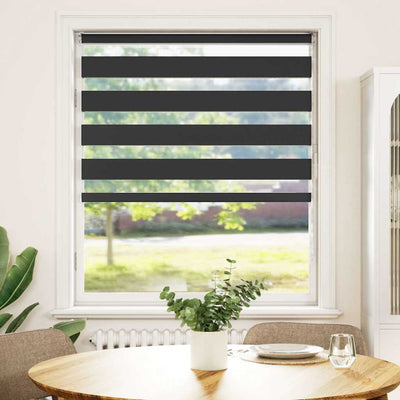 Vidaxl zebra rolgordijn 110x100 cm stofbreedte 105,9 cm zwart