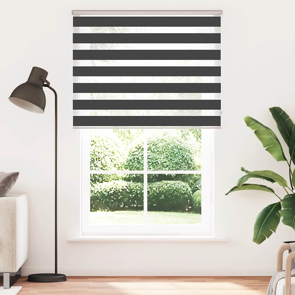 Vidaxl zebra rolgordijn 150x200 cm stofbreedte 145,9 cm zwart