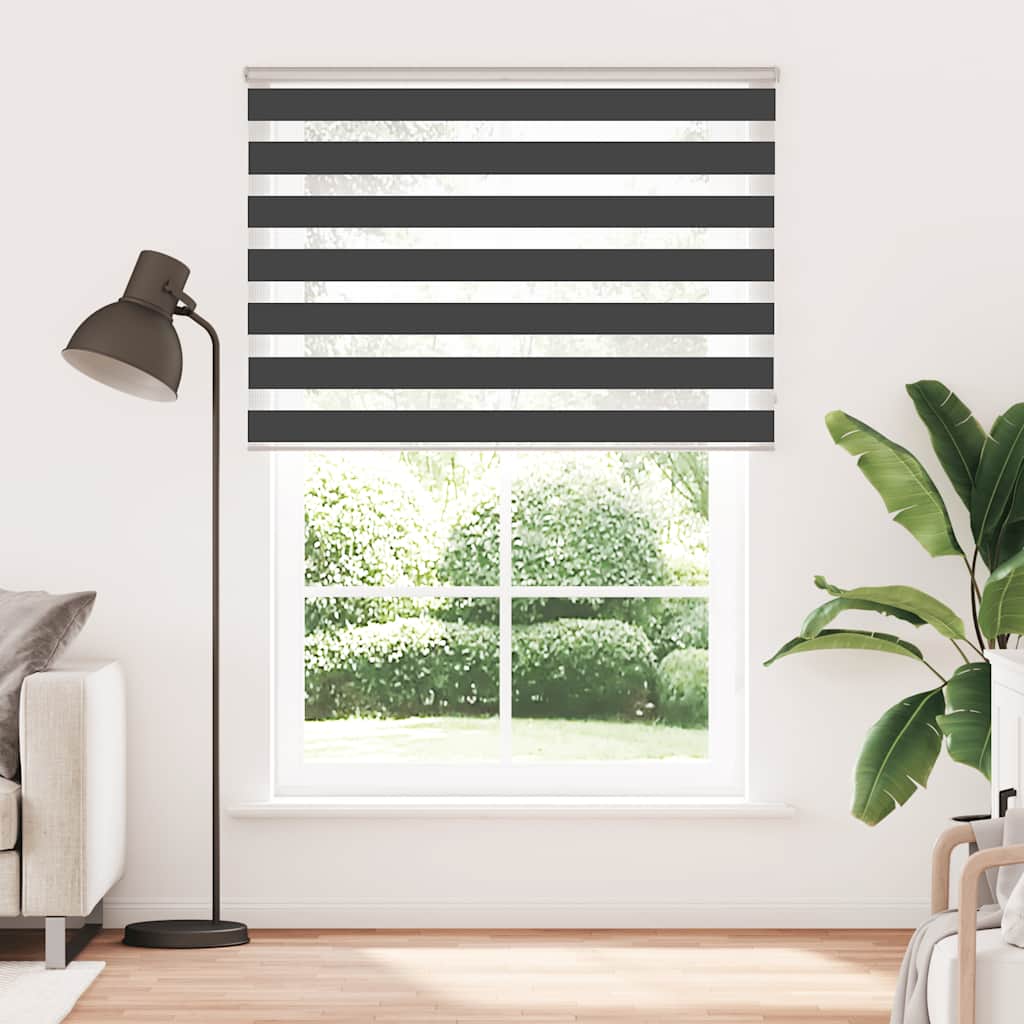 Vidaxl zebra rolgordijn 155x200 cm stofbreedte 150,9 cm zwart
