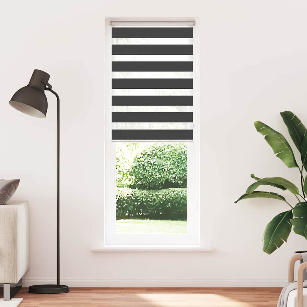 Vidaxl zebra rolgordijn 70x230 cm stofbreedte 65,9 cm zwart