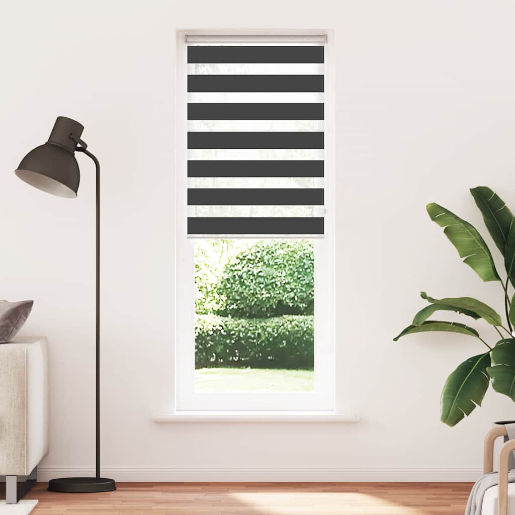 Vidaxl zebra rolgordijn 90x230 cm stofbreedte 85,9 cm zwart
