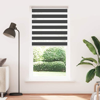 Vidaxl zebra rolgordijn 100x230 cm stofbreedte 95,9 cm zwart