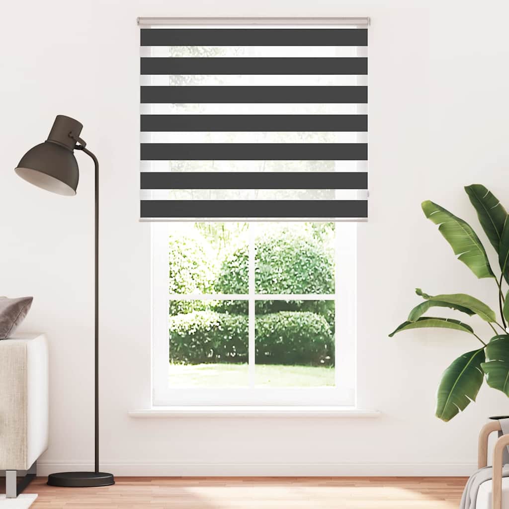 Vidaxl zebra rolgordijn 135x230 cm stofbreedte 130,9 cm zwart