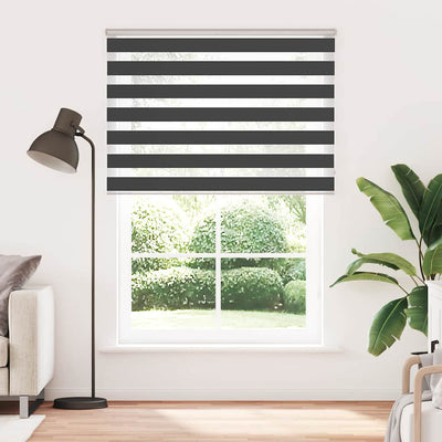 Vidaxl zebra rolgordijn 155x230 cm stofbreedte 150,9 cm zwart