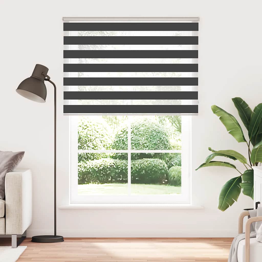 Vidaxl zebra rolgordijn 165x230 cm stofbreedte 160,9 cm zwart