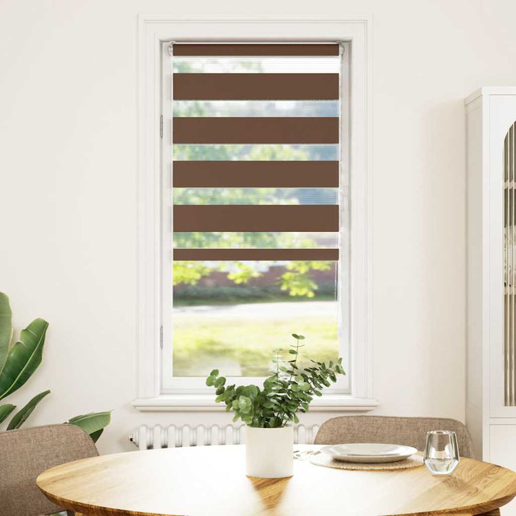 Vidaxl zebra rolgordijn 65x100 cm stofbreedte 60,9 cm polyester bruin