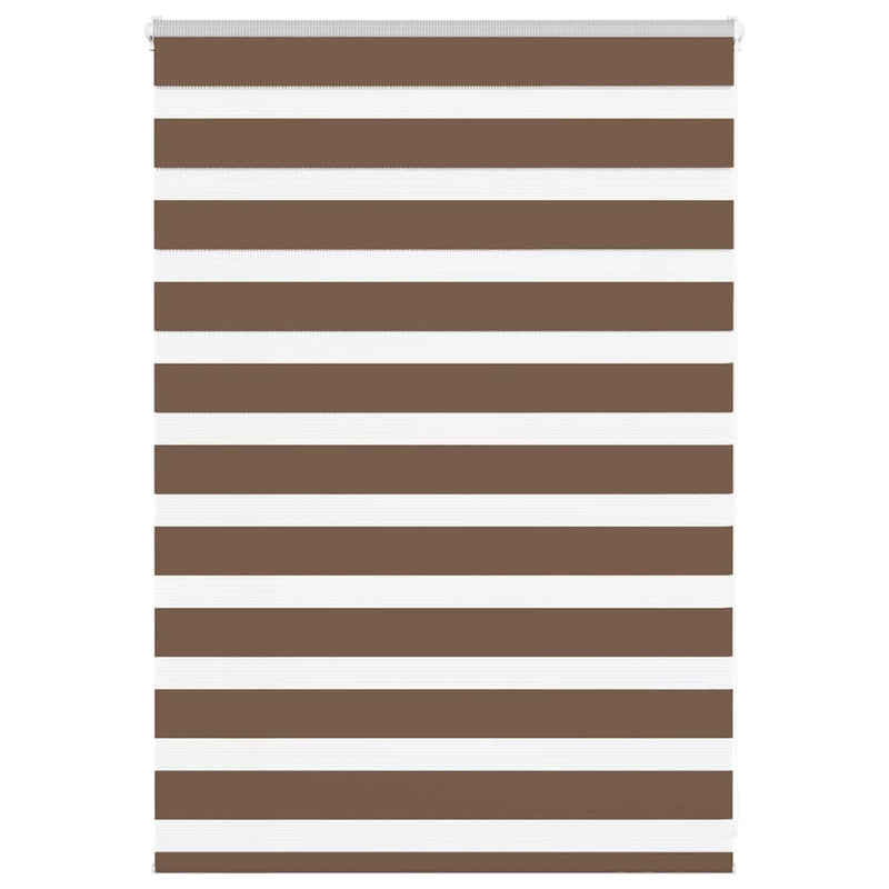 Vidaxl zebra rolgordijn 115x100 cm stofbreedte 110,9cm polyester bruin