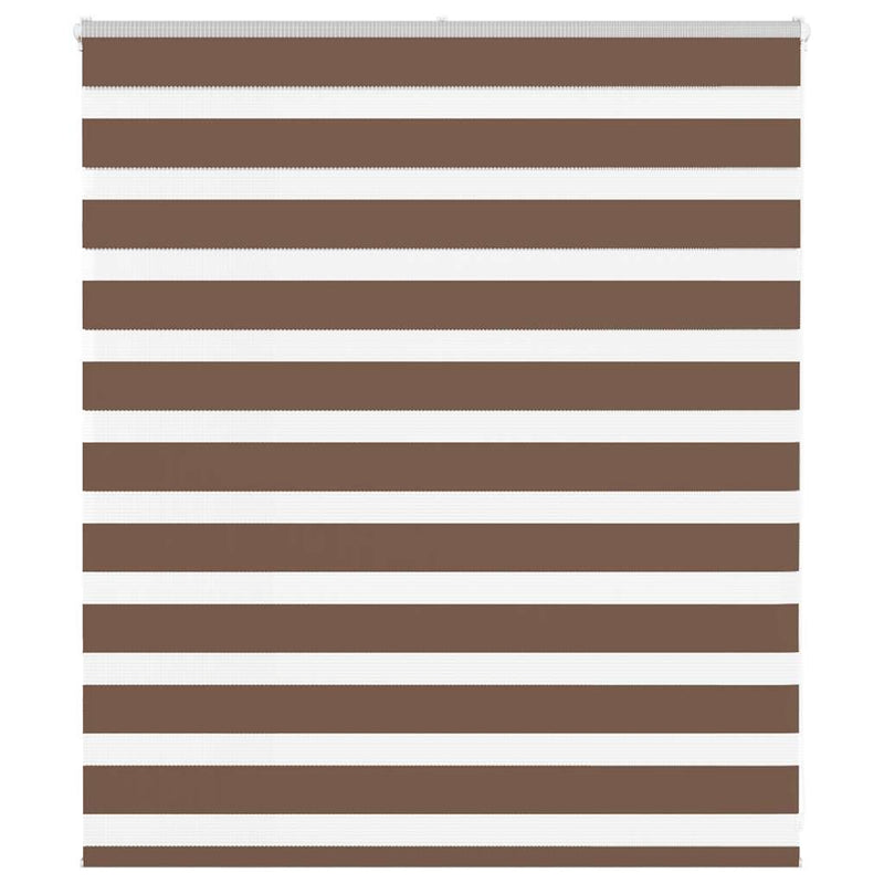 Vidaxl zebra rolgordijn 125x100 cm stofbreedte 120,9cm polyester bruin