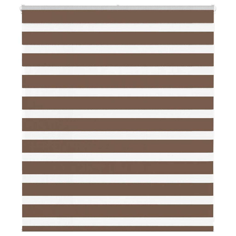 Vidaxl zebra rolgordijn 130x100 cm stofbreedte 125,9cm polyester bruin