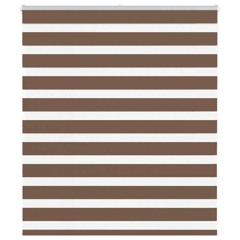 Vidaxl zebra rolgordijn 130x100 cm stofbreedte 125,9cm polyester bruin