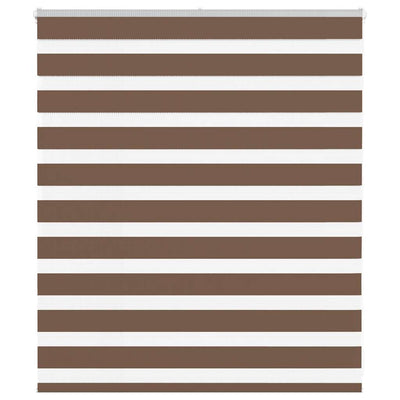 Vidaxl zebra rolgordijn 130x100 cm stofbreedte 125,9cm polyester bruin