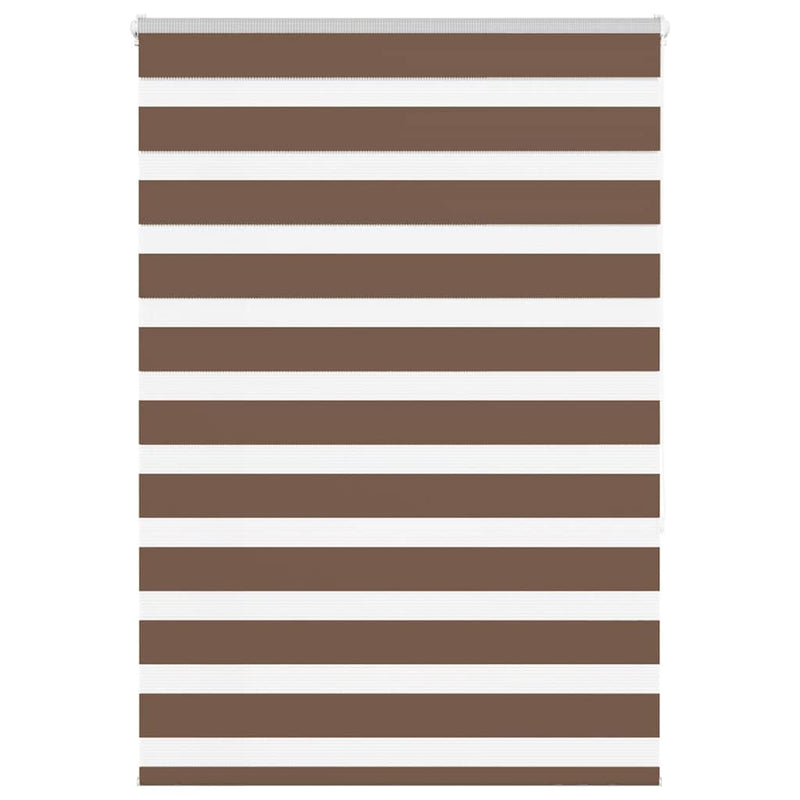 Vidaxl zebra rolgordijn 110x150 cm stofbreedte 105,9cm polyester bruin