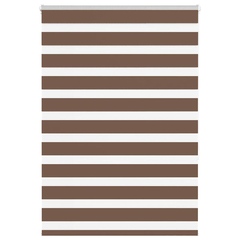 Vidaxl zebra rolgordijn 115x150 cm stofbreedte 110,9cm polyester bruin