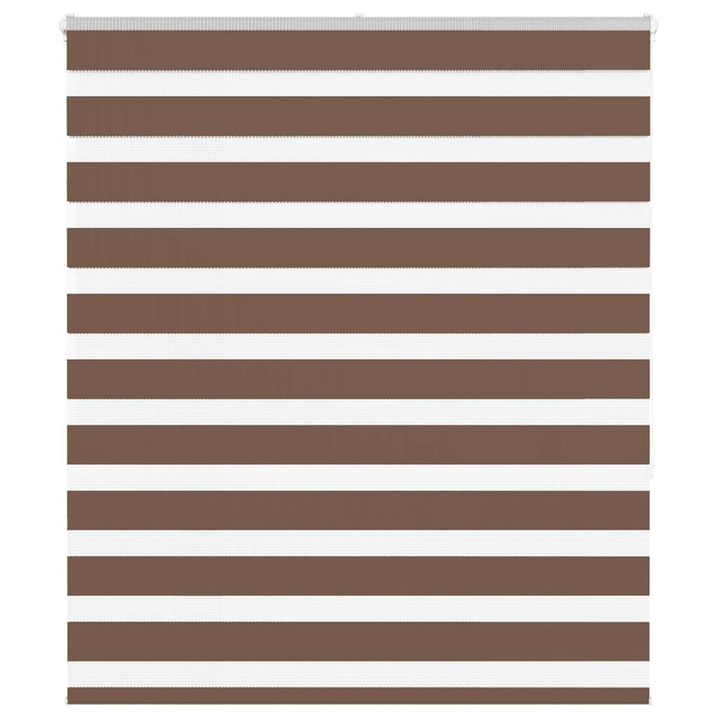 Vidaxl zebra rolgordijn 120x150 cm stofbreedte 115,9cm polyester bruin