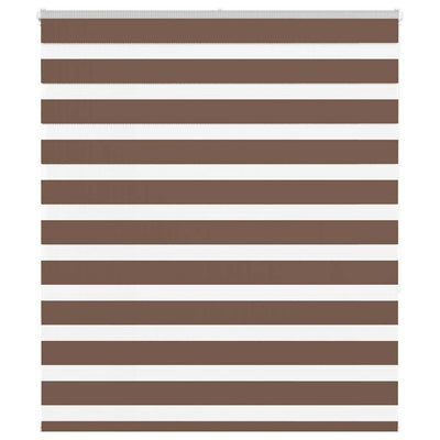 Vidaxl zebra rolgordijn 120x150 cm stofbreedte 115,9cm polyester bruin