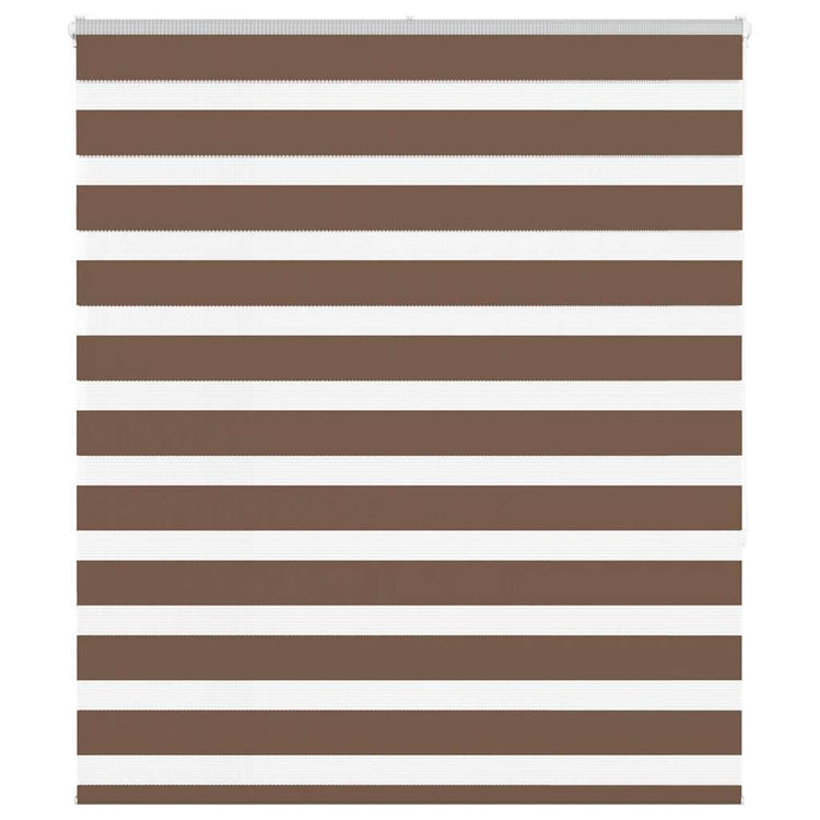 Vidaxl zebra rolgordijn 125x150 cm stofbreedte 120,9cm polyester bruin