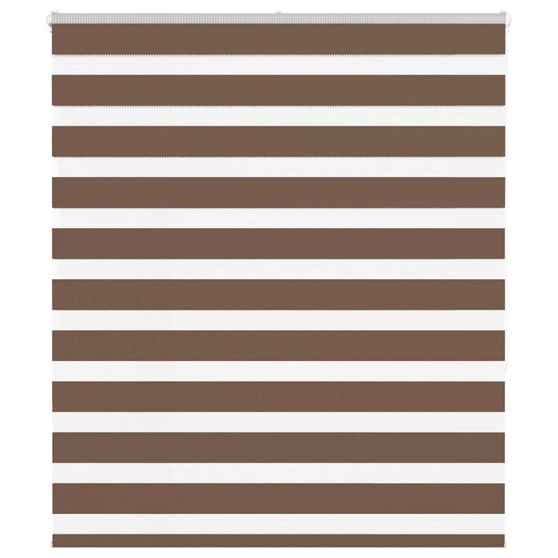 Vidaxl zebra rolgordijn 125x150 cm stofbreedte 120,9cm polyester bruin