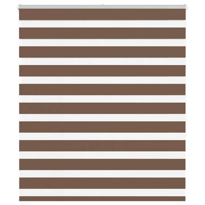 Vidaxl zebra rolgordijn 125x150 cm stofbreedte 120,9cm polyester bruin