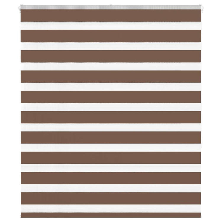 Vidaxl zebra rolgordijn 130x150 cm stofbreedte 125,9cm polyester bruin