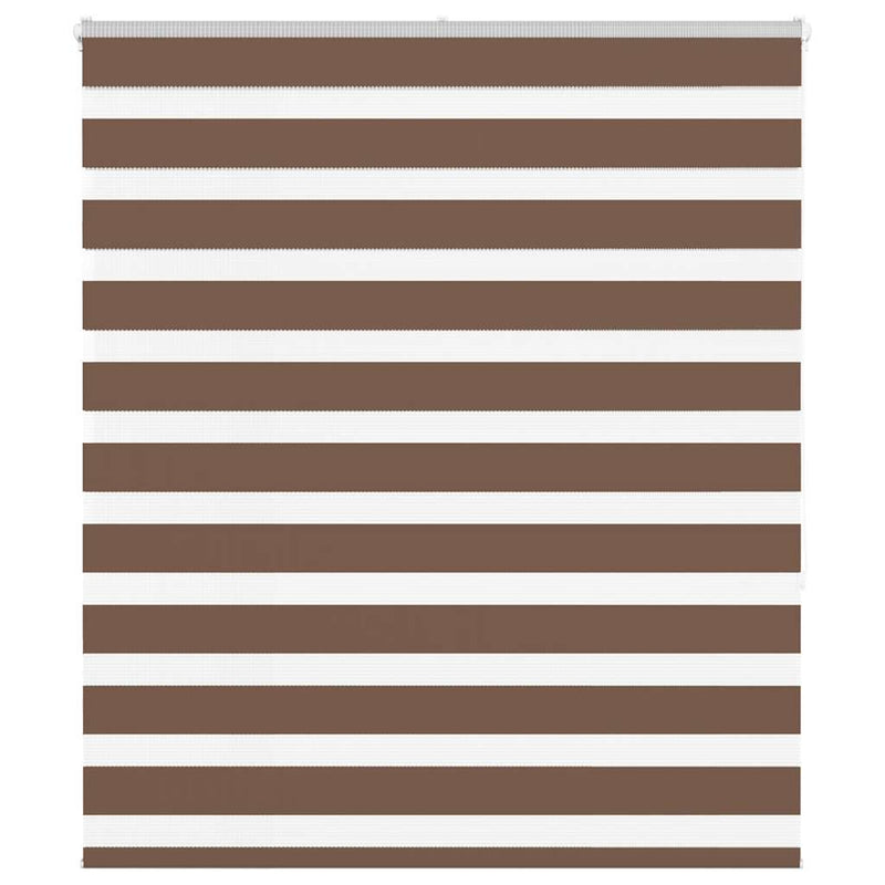 Vidaxl zebra rolgordijn 130x150 cm stofbreedte 125,9cm polyester bruin