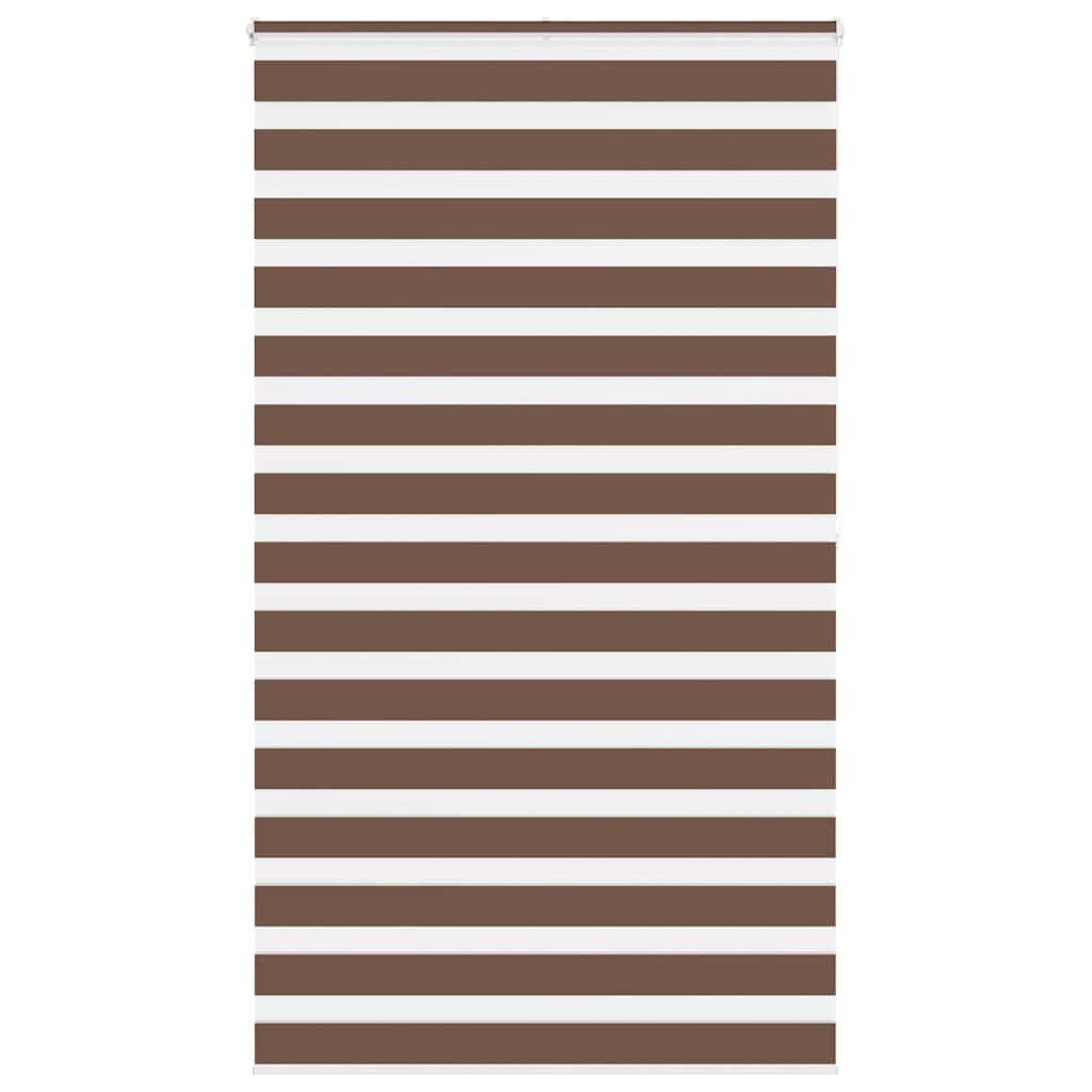Vidaxl zebra rolgordijn 125x200 cm stofbreedte 120,9cm polyester bruin