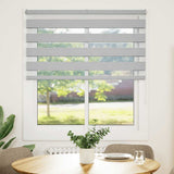 Vidaxl zebra rolgordijn 125x100 cm stofbreedte 120,9 cm lichtgrijs - afbeelding 1