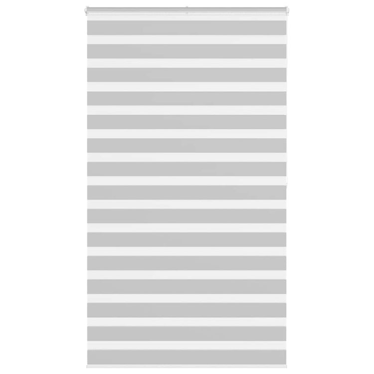 Vidaxl zebra rolgordijn 130x200 cm stofbreedte 125,9 cm lichtgrijs