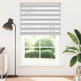 Vidaxl zebra rolgordijn 145x200 cm stofbreedte 140,9 cm lichtgrijs - afbeelding 1