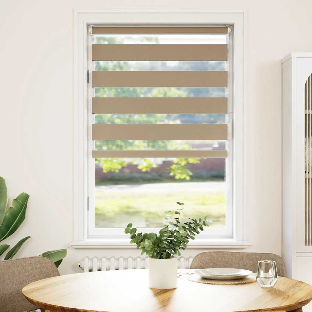 Vidaxl zebra blind 80x100 cm stofbreedte 75,9 cm polyester zandbruin