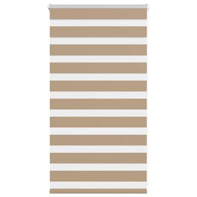 Vidaxl zebra blind 85x100 cm stofbreedte 80,9 cm polyester zandbruin